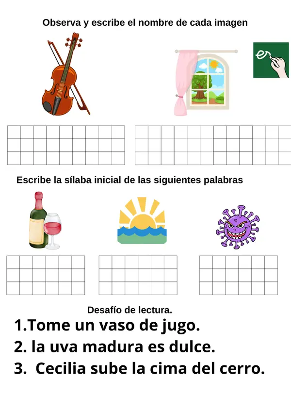 Repaso lección cocina, vaso, hijo, muñeca