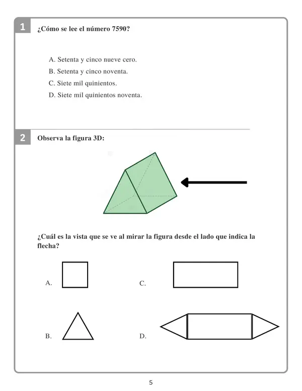 Ensayo SIMCE - Matemática 4to básico N° 4