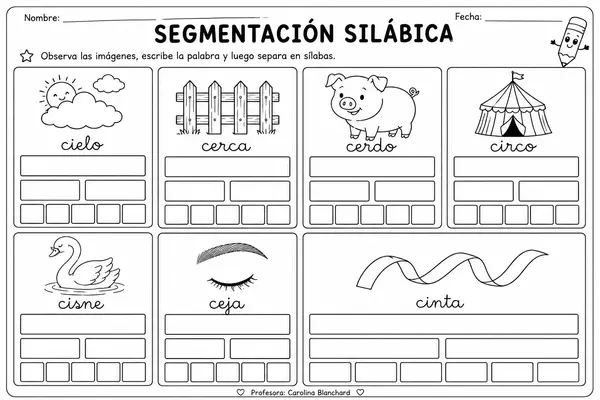 Segmentación silabica letra C