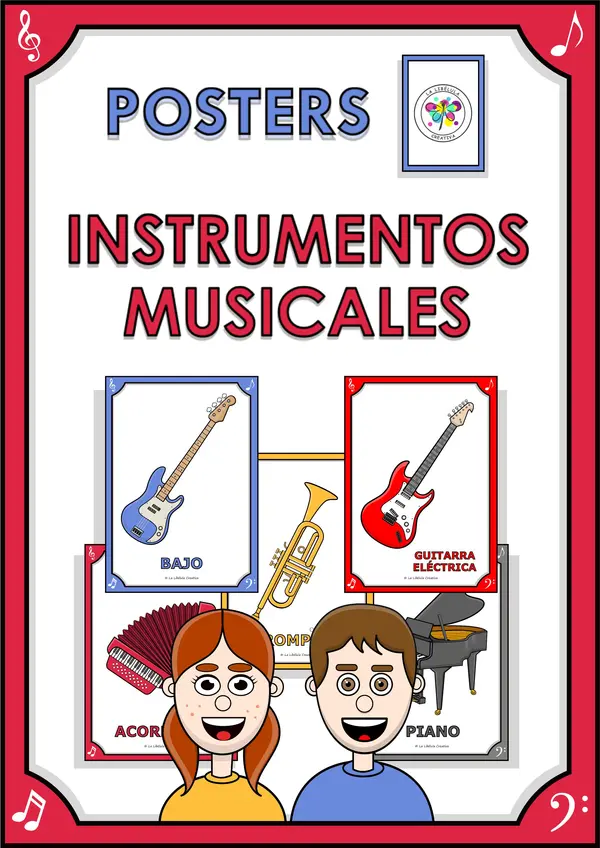 Posters Afiches Instrumentos Musicales Color Música