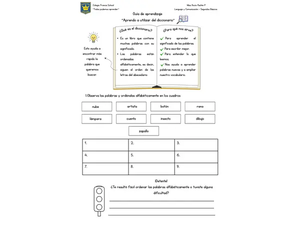 Actividad de aprendizaje - Uso del diccionario 
