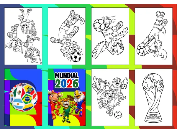 Mini Libro Armable del Mundial 2026 para Colorear