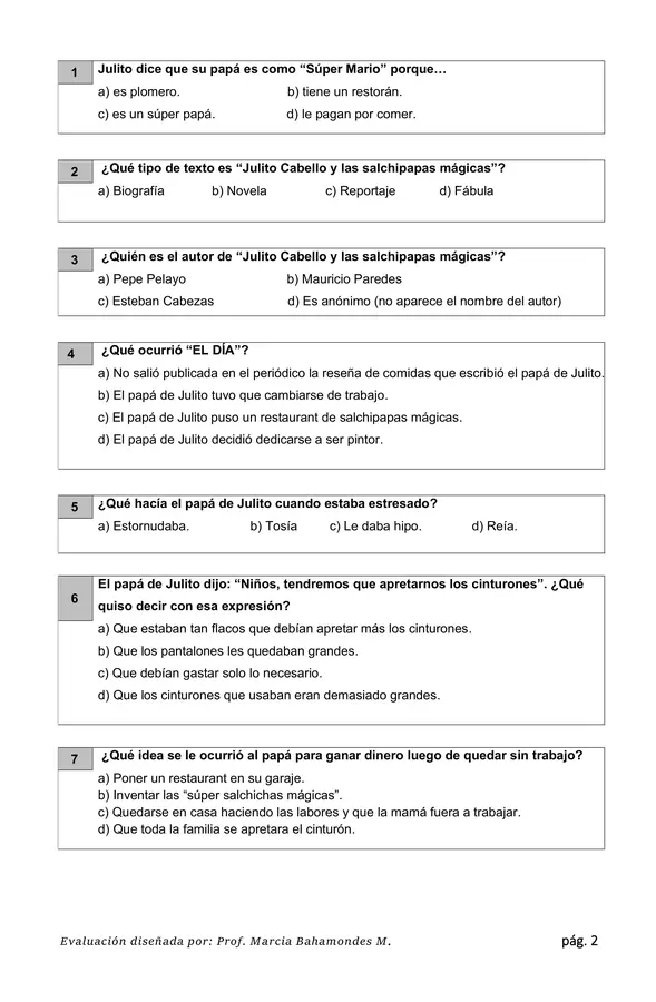 Julito Cabellos y las salchipapas mágicas"