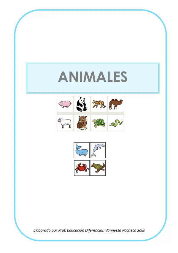 Carpeta Teacch Animales (pareo de imágenes)