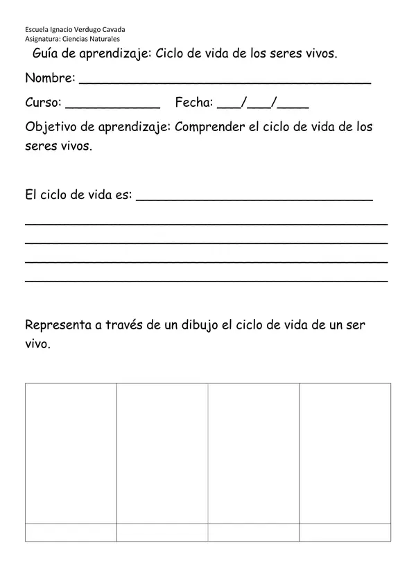 ciclo de vida de los seres vivos