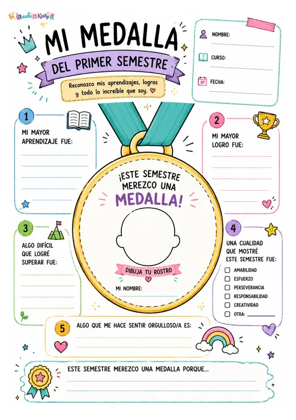 MI MEDALLA DE PRIMER SEMESTRE