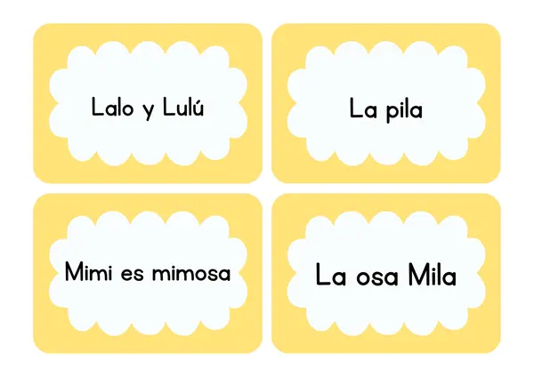Tarjetas de lectura M P L S T