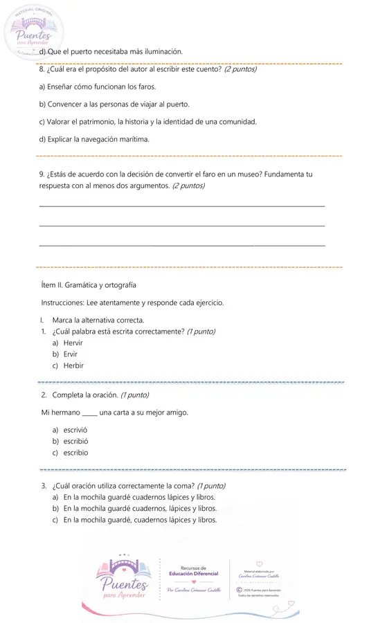Evaluación de Lenguaje y Comunicación 5° Básico | Primer Semestre