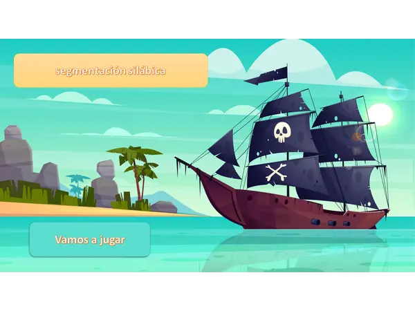 Juego interacctivo en ppt de conteo de sílabas de piratas