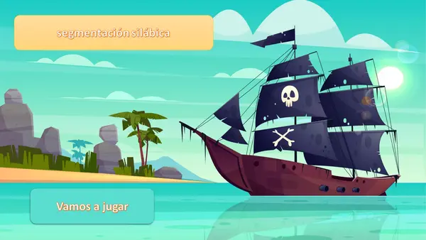 Juego interacctivo en ppt de conteo de sílabas de piratas