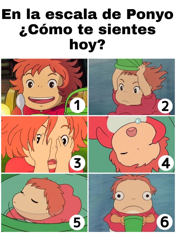 Escala de cómo te sientes de Ponyo
