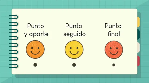 Utilizando diferentes tipos de puntos en la escritura.