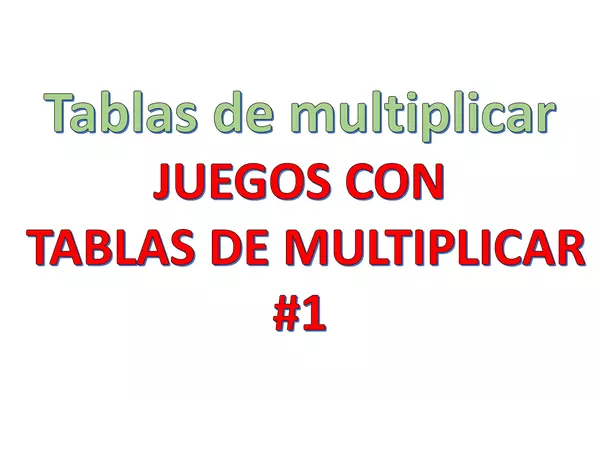 Juegos con tablas de multiplicar: Presentación número 1