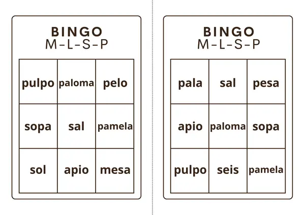 Bingo letras M-L-S-P