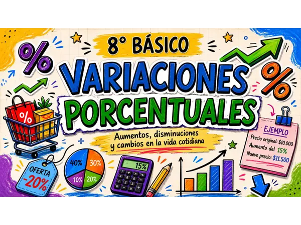 OA 5.- Variaciones porcentuales 8° básico