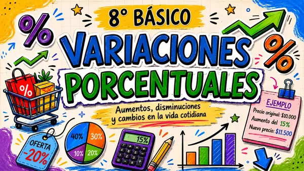 OA 5.- Variaciones porcentuales 8° básico