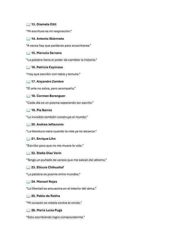 100 frases motivacionales de escritoras y escritores Chilenos