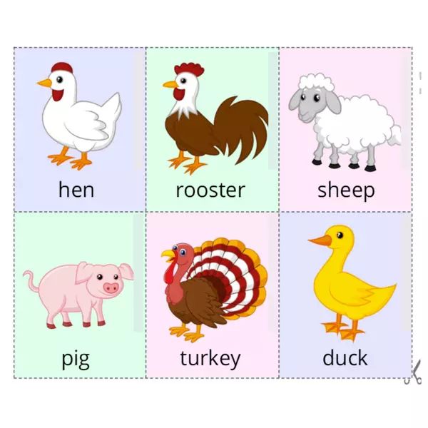 Flashcards en inglés para niños (animales)