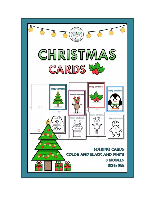Christmas Cards Folding Gifts Tags Santa Coloring Tarjetas de regalos Navidad 2