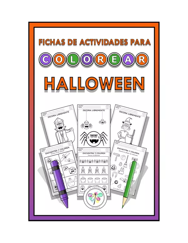 Fichas de actividades para colorear Halloween