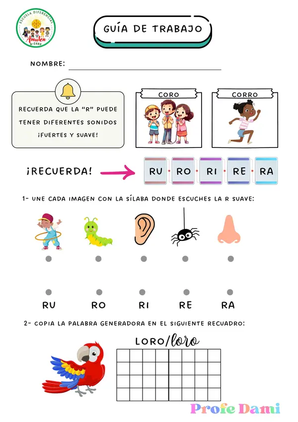 GUÍA LECCIÓN LORO - NIDO - PINO - PATO