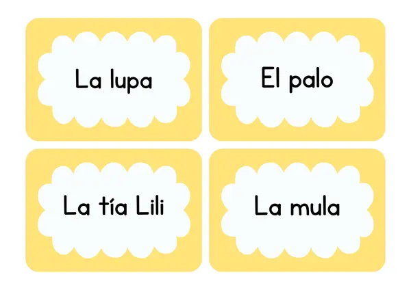 Tarjetas de lectura M P L S T