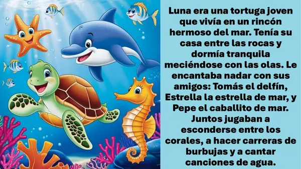 Cuento "Luna, la tortuga que cuida el mar"