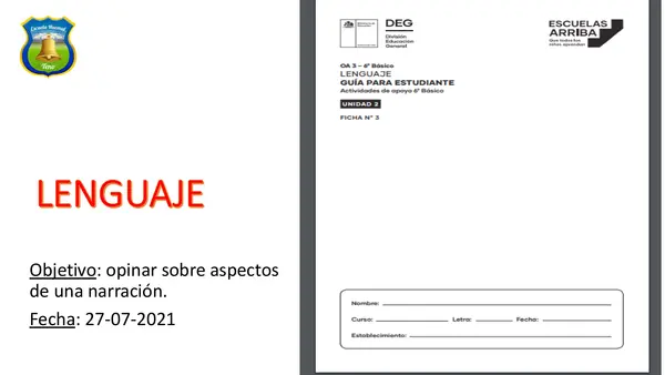 Clase "opinión" sobre narraciones 6°