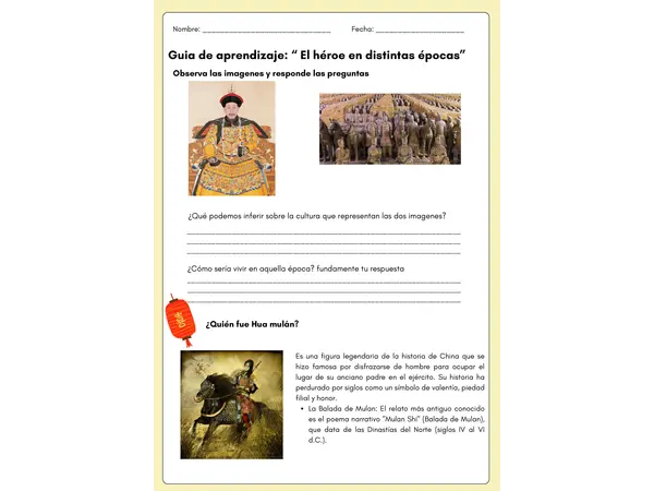 7° Lectura de "Hua Mulán" (unidad el héroe en distintas épocas)