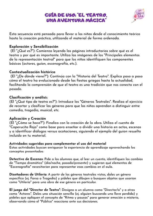 El Teatro para Primer Ciclo: Guía Didáctica, Historia y Taller de Creación (Material Completo)