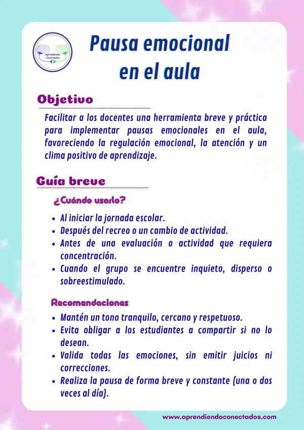 Pausa emocional en el aula