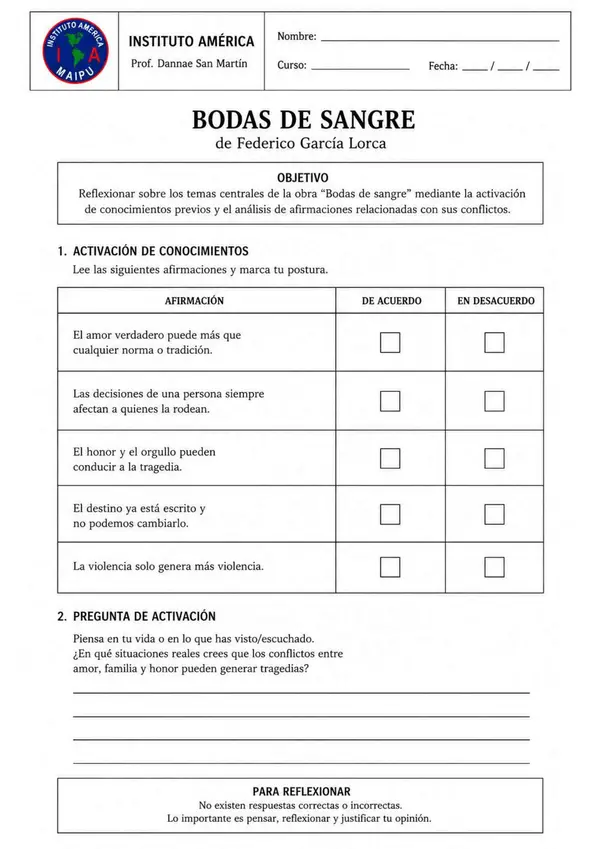 ACTIVIDAD DE ANALISIS - BODAS DE SANGRE