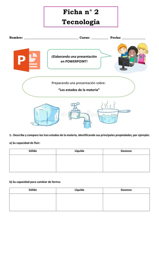 Fichas tecnología 4° básico