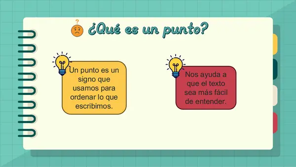 Utilizando diferentes tipos de puntos en la escritura.