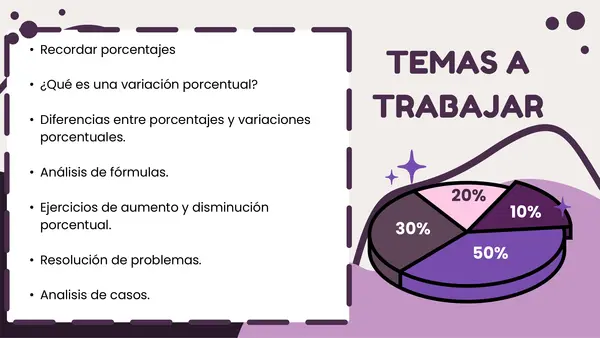 OA 5.- Variaciones porcentuales 8° básico