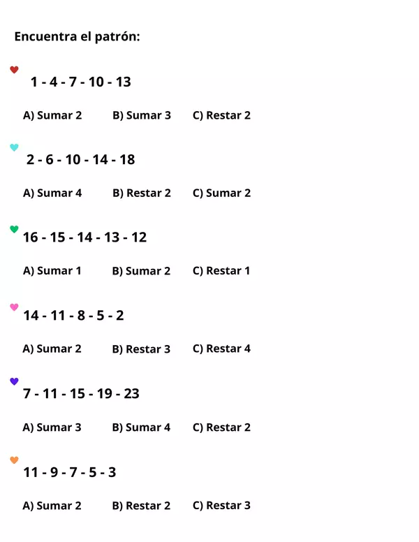 Guía de repaso de secuencias y patrones