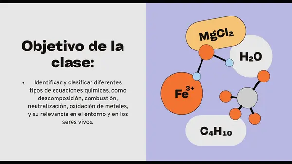 Tipos de ecuaciones químicas en la naturaleza