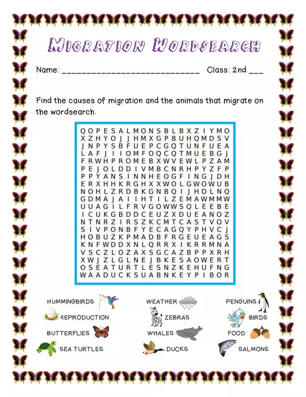 Migration Word Search