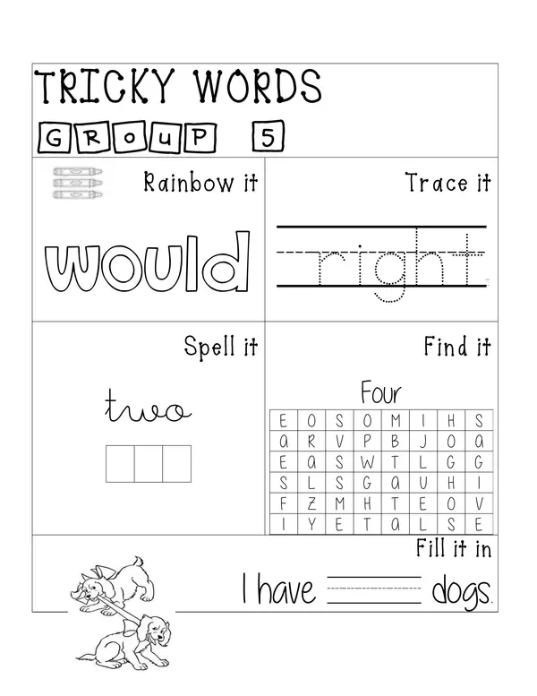 Tricky Words Group 5