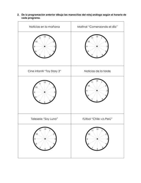Guía "Medición de tiempo "La hora"