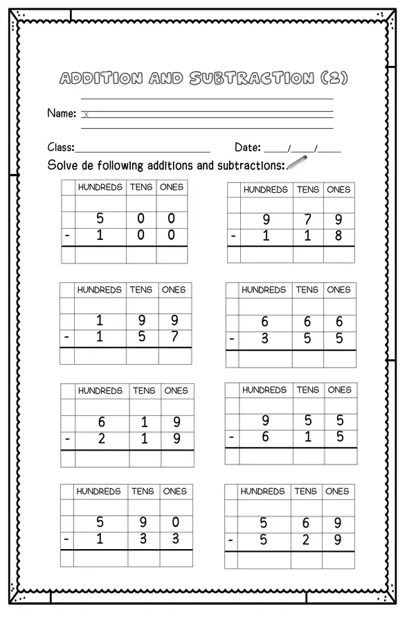 Addition and subtraction challenge