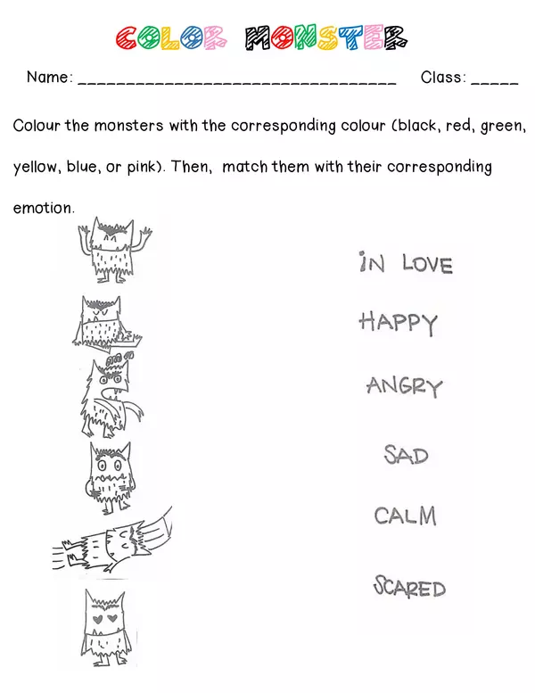 Color Monster: Identifying Characters' Feelings.