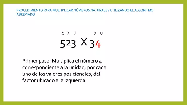 Multiplicación números naturales