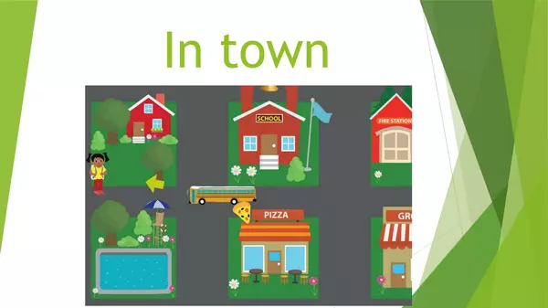 Places in town, family and prepositions of place.