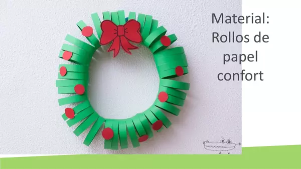Manualidad adorno navideño con materiales reciclados