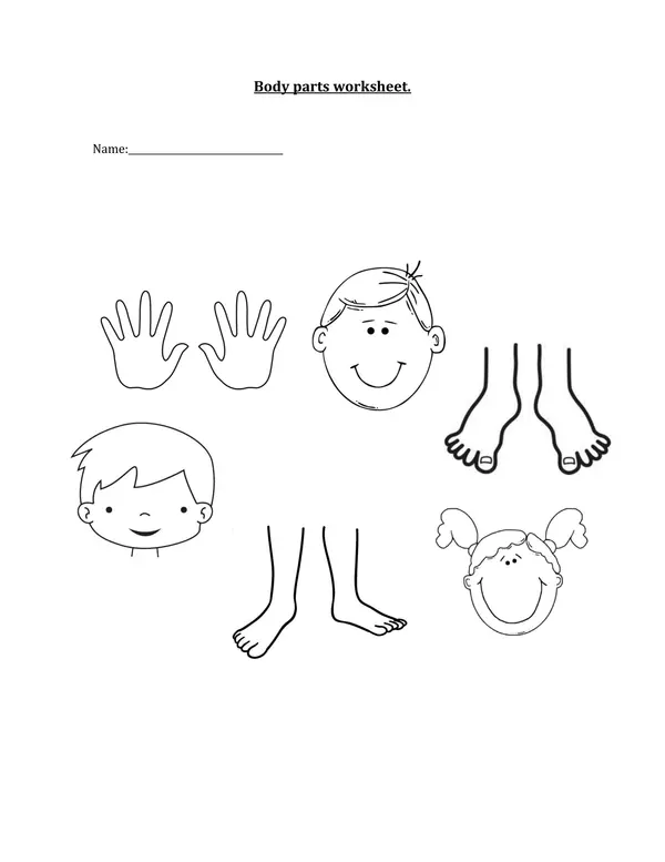 Body parts worksheet.