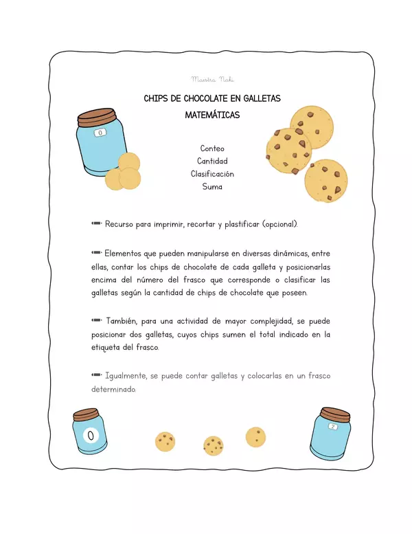 CHIPS DE CHOCOLATE EN GALLETAS - MATEMÁTICAS (VERSIÓN PDF, FORMATO RECOMENDADO)