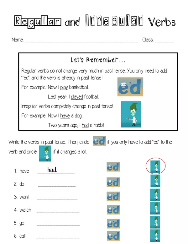 Regular and Irregular Verbs