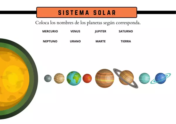 Fichas de actividades para Ciencias Naturales "Sistema Solar"