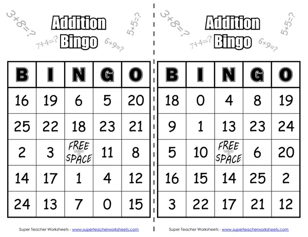 Addition BINGO